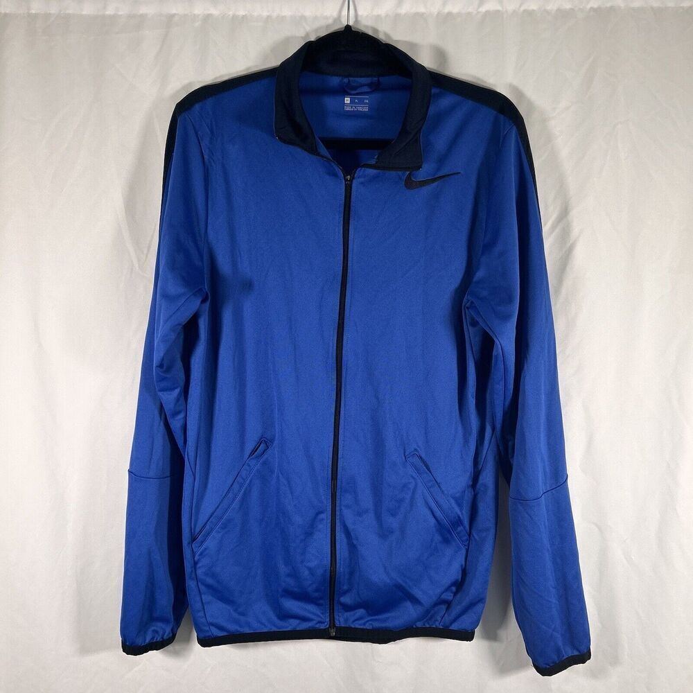 Nike Windbreaker Men's Small Tall ST Blue Full Zip Long Sleeve Zip Pockets